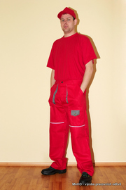 Kalhoty do pasu EXCELENT červeno/šedé